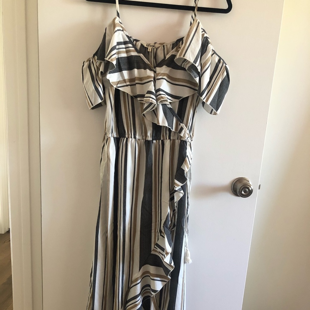Hi low hem striped dress